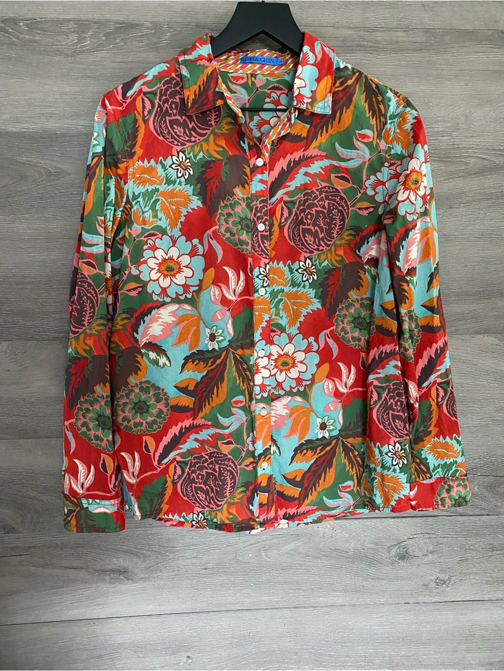 J. McLaughlin Floral Long Sleeve Button Front Shirt